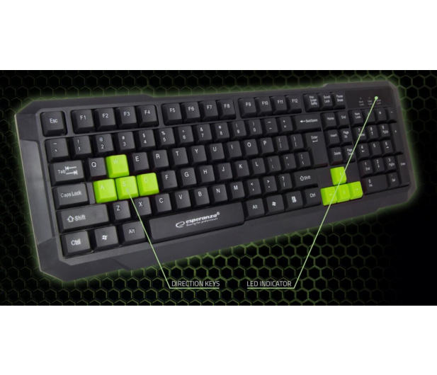 Esperanza Gaming Usb Aspis Zielona EGK102G - 1379166 - zdjęcie 2